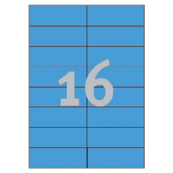 Etiket Avery Zweckform 3453 105x37mm blauw 1600stuks
