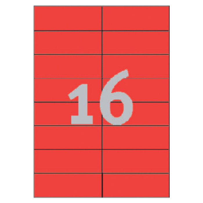 Etiket Avery Zweckform 3452 105x37mm rood 1600stuks