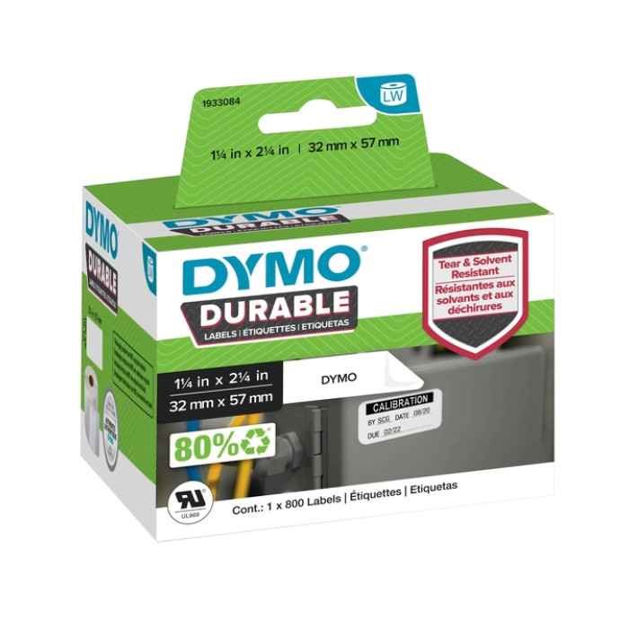 Etiket Dymo LabelWriter industrieel 32x57mm 1 rol á 800 stuks wit