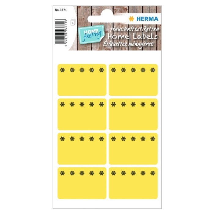 Etiket HERMA 3771 26x40mm diepvries geel 48stuks