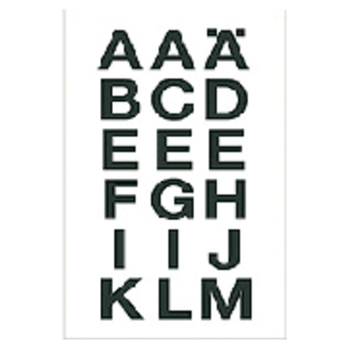 Etiket HERMA 4135 20x20mm letters A-Z zwart op transparant