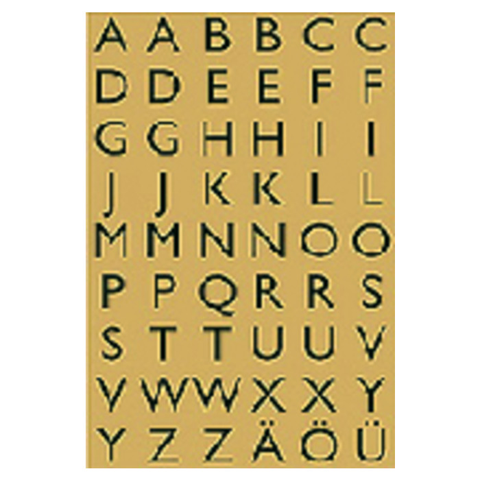 Etiket HERMA 4145 13x12mm letters A-Z zwart op goud
