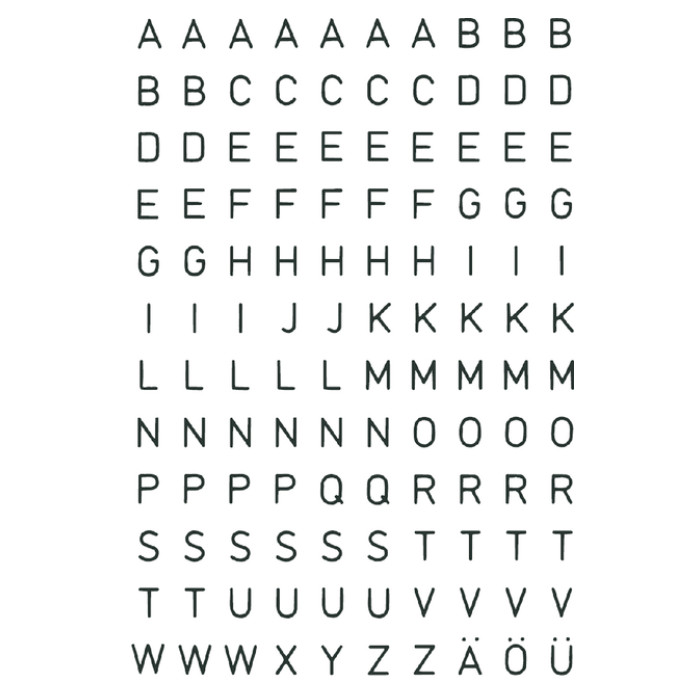 Etiket HERMA 4154 5mm letter A-Z zwart op transparant