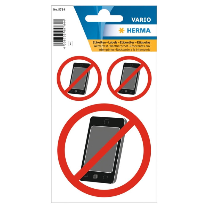 Etiket HERMA 5784 GSM verboden 1 stuk