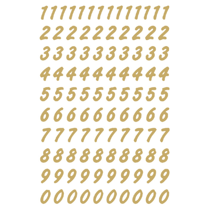 Etiket HERMA 4151 8mm getallen 0-9 goud op transparant 200st