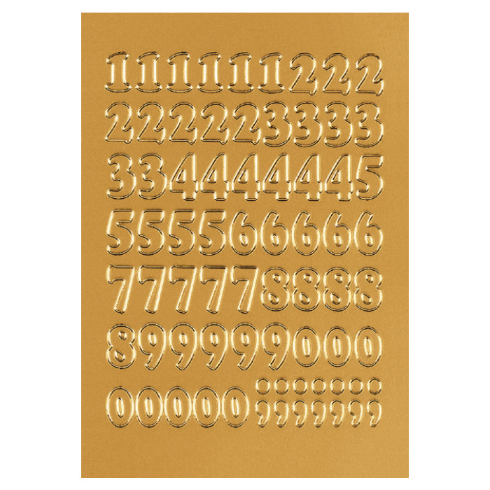 Etiket HERMA 4184 12mm getallen 0-9 goudfolie 66stuks