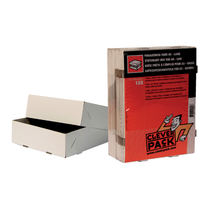 Paraatdoos CleverPack A5 218x155x55mm voor 500 vel wit pak à 10 stuks