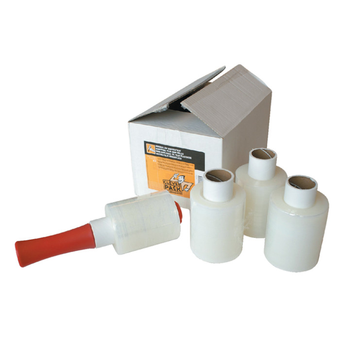Wikkelfolie CleverPack 100mmx250m 20mu met afroller transparant pak à 6 rollen