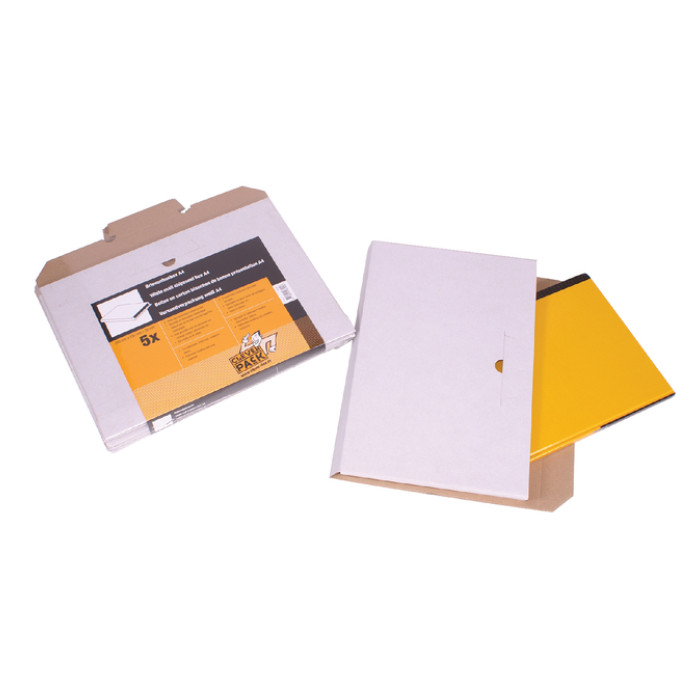 Brievenbusbox CleverPack A4 350x230x26mm karton wit pak à 5 stuks