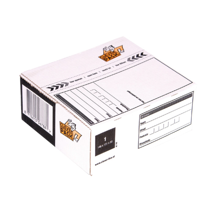 Postpakketbox 1 CleverPack 146x131x56mm wit pak à 25 stuks