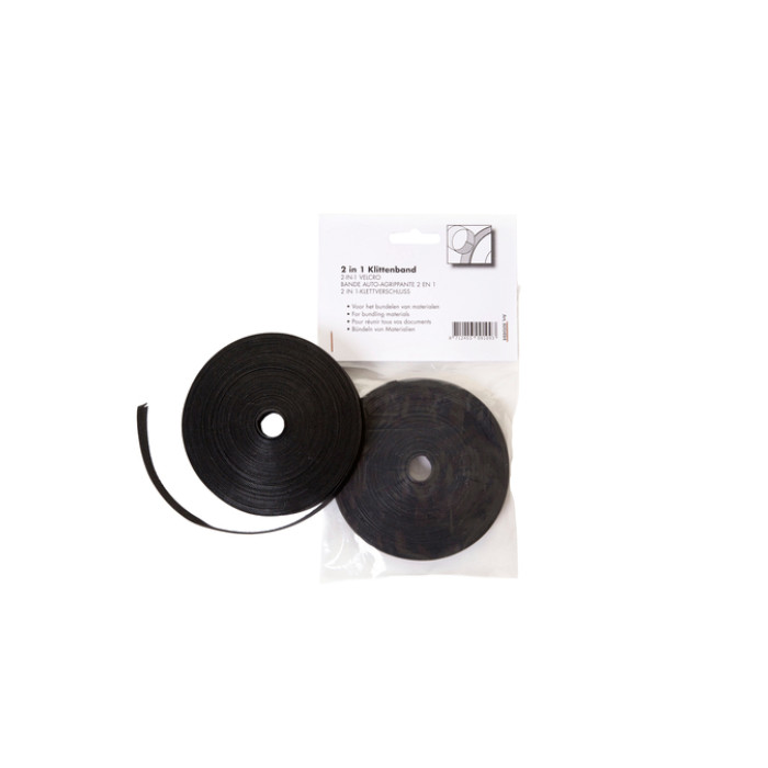 Klittenband Office kabelbinder 2-in 1 13mmx10m zwart