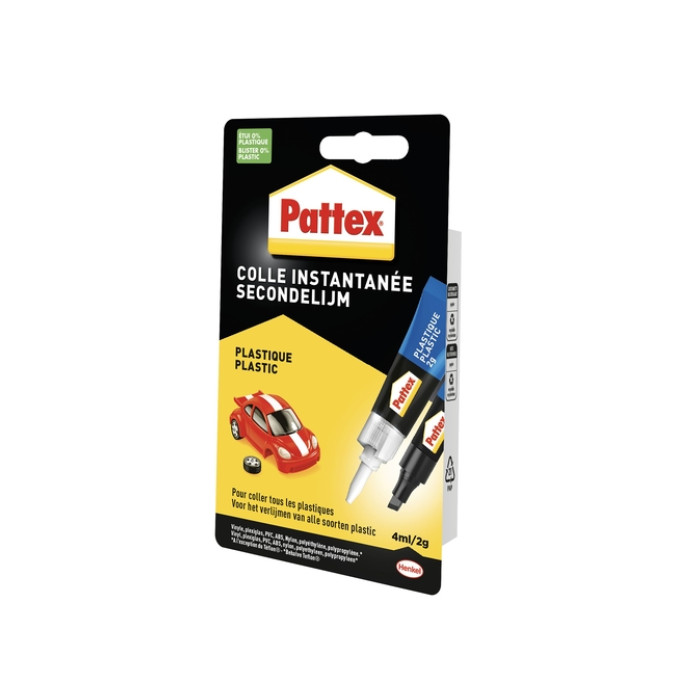Secondenlijm Pattex all plastic tube 2 gram op blister