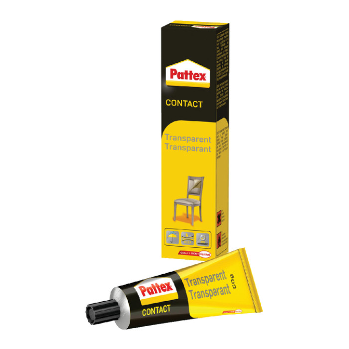 Contactlijm Pattex tube 50 gram op blister transparant