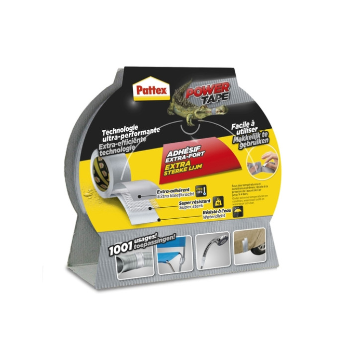 Plakband Pattex Power Tape 50mmx25m grijs