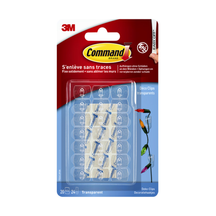 Sierklemmen Command 17026CLR inclusief bevestigingsstrip transparant