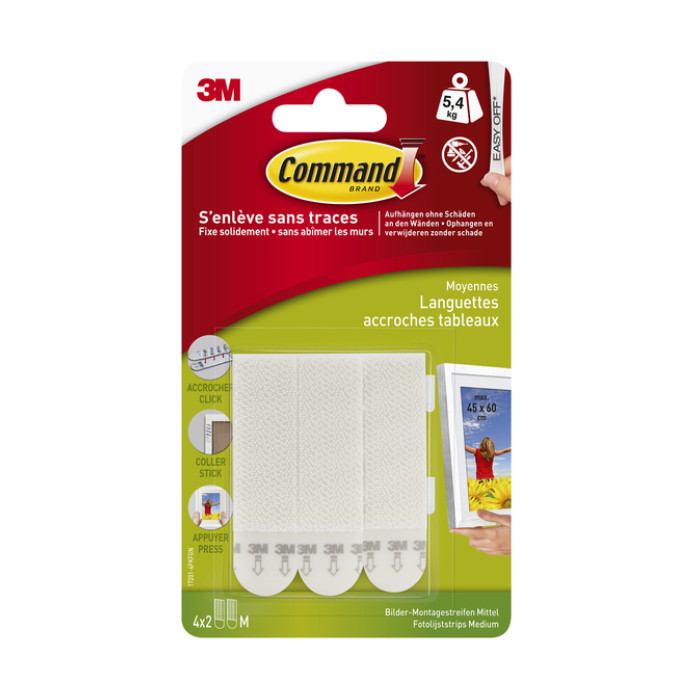 Bevestigingsstrip Command middelgroot klik vast 5,4kg wit