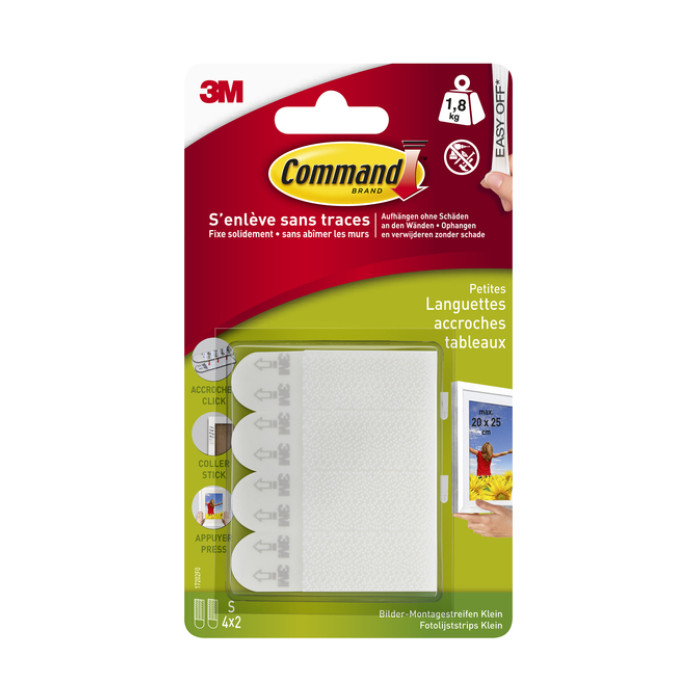 Bevestigingsstrip Command klik vast klein 1,8kg wit