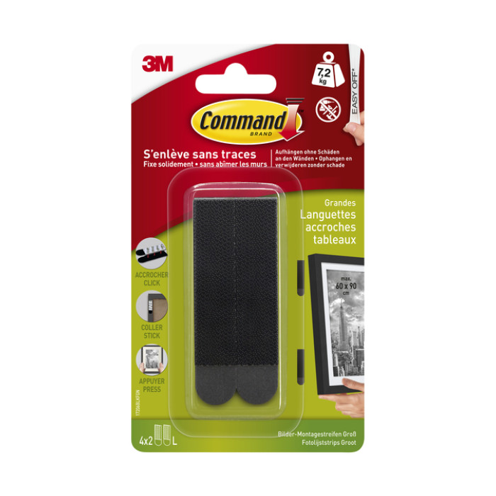 Bevestigingsstrip Command groot klik vast 7,2kg zwart