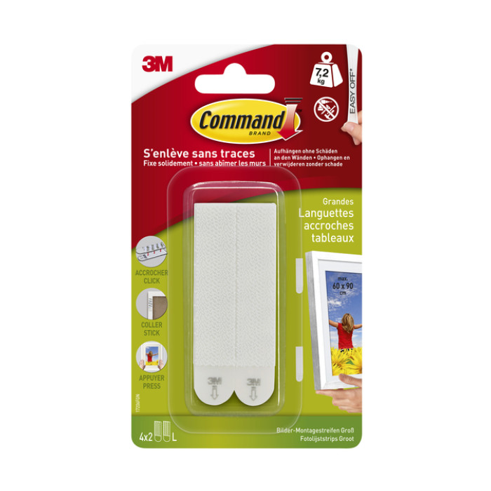 Bevestigingsstrip Command groot klik vast 7,2kg wit