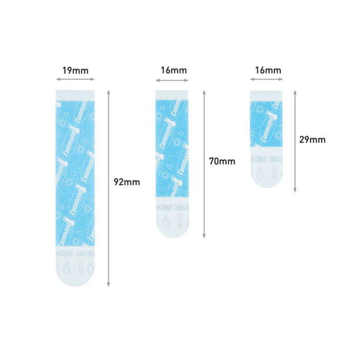 Bevestigingsstrip Command waterbestendig 16 stuks assorti