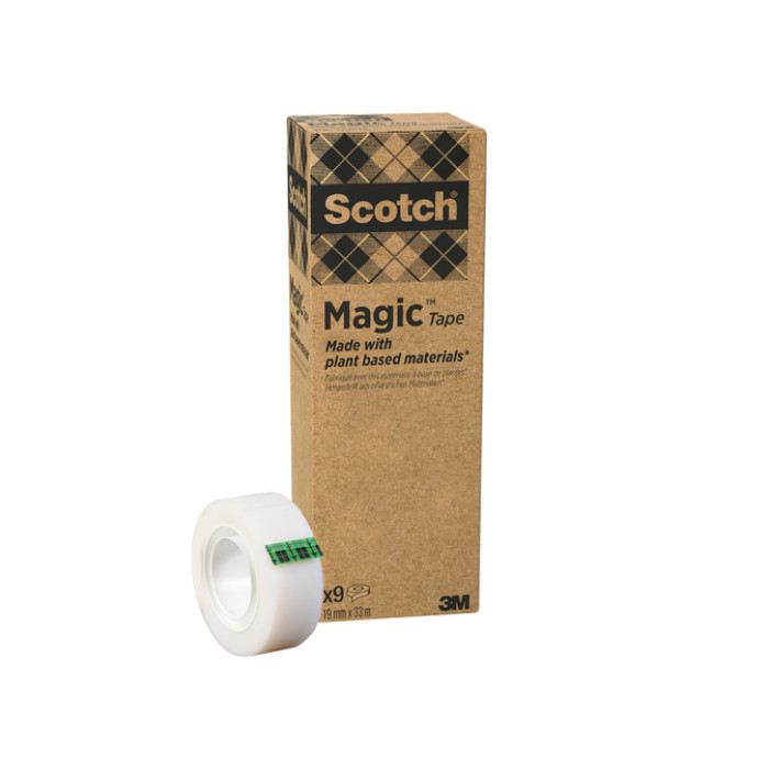 Plakband Scotch Magic 900 19mmx33m onzichtbaar mat 9 rollen