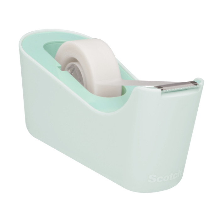 Plakbandhouder Scotch C18 mint + 4 rollen magic tape 19mmx33m