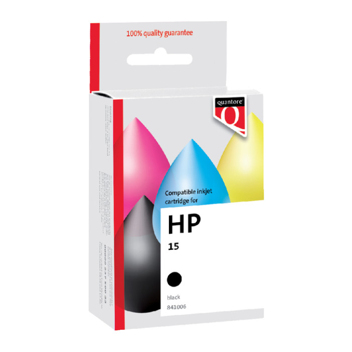 Inktcartridge Quantore alternatief tbv HP C6615D 15 zwart
