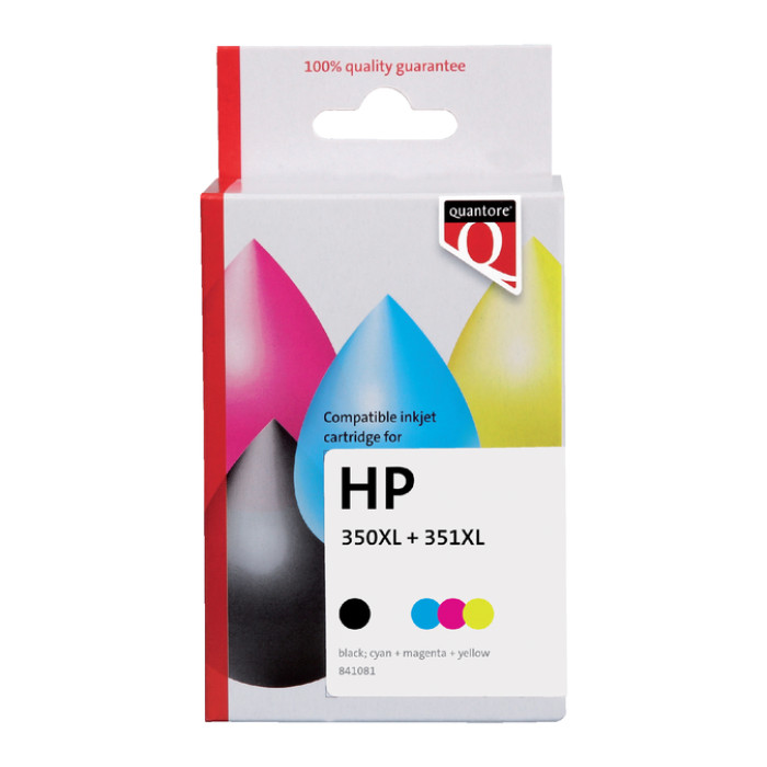 Inktcartridge Quantore alternatief tbv HP CB336EE CB338EE 350XL 351XL zwart en kleur