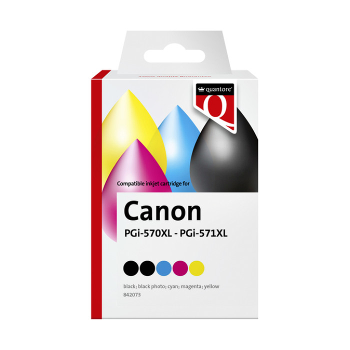 Inktcartridge Quantore alternatief tbv Canon PGI-570XL CLI-571XL 2x zwart 3x kleur