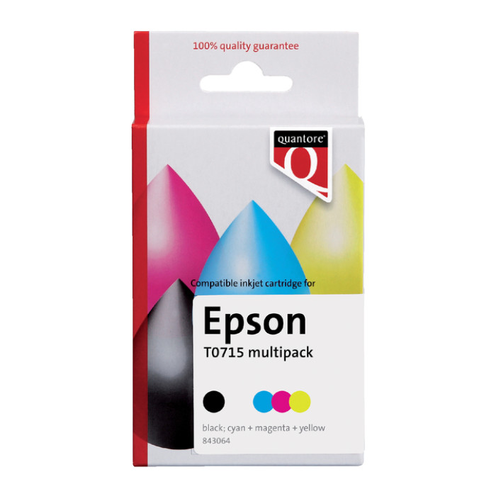 Inktcartridge Quantore alternatief tbv Epson T071540 zwart + kleur