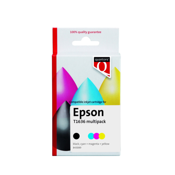 Inktcartridge Quantore alternatief tbv Epson 16XL T1636 zwart + 3 kleuren HC