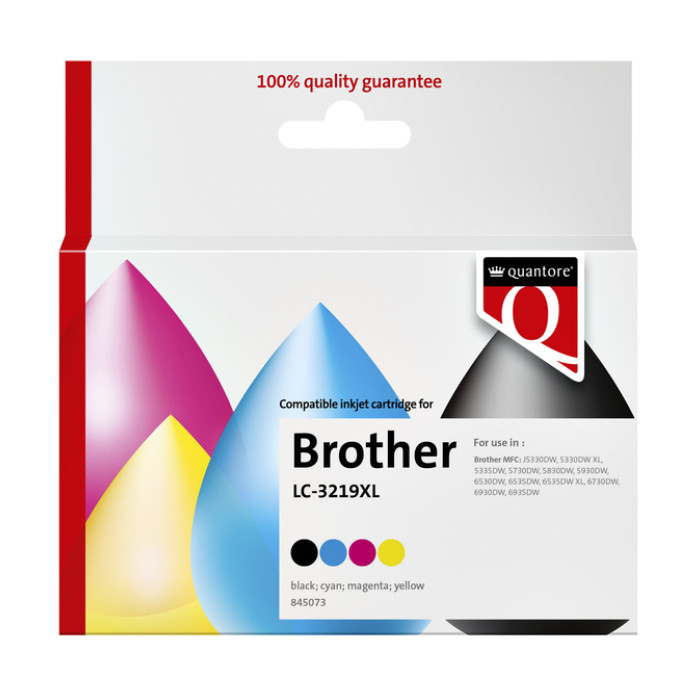 Inktcartridge Quantore alternatief tbv Brother LC-3219XL zwart + 3 kleuren