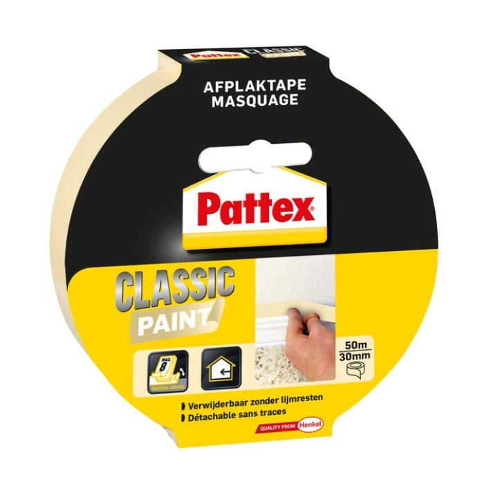 Afplaktape Pattex Classic 30mmx50m creme