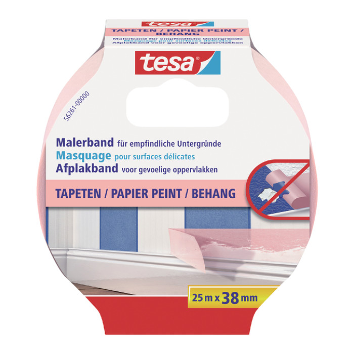 Afplaktape tesa®  Professional sensitive 25mx38mm roze