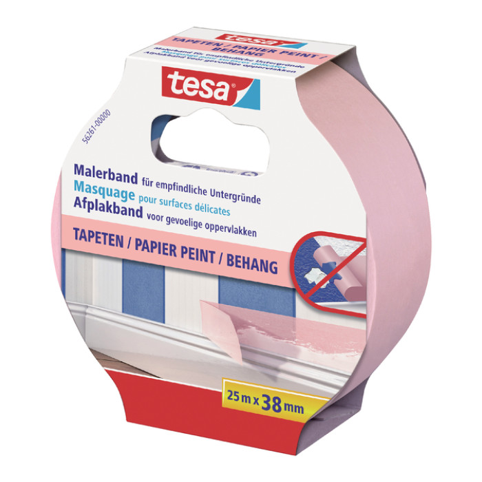 Afplaktape tesa®  Professional sensitive 25mx38mm roze