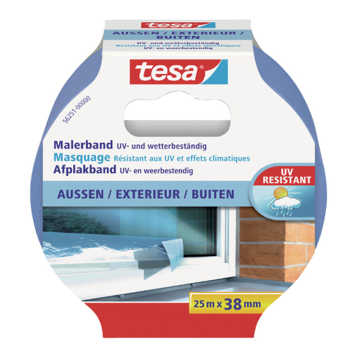 Afplaktape tesa®  Professional outdoor 25mx38mm blauw