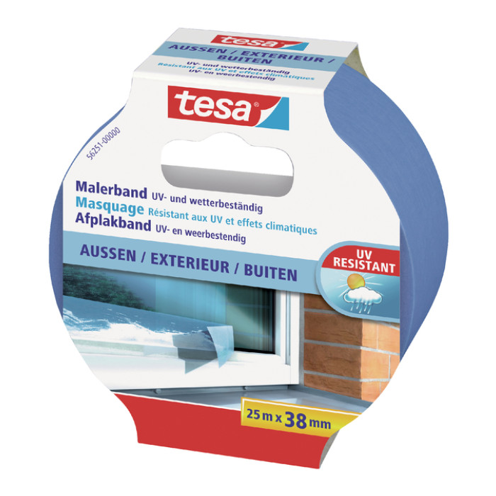 Afplaktape tesa®  Professional outdoor 25mx38mm blauw