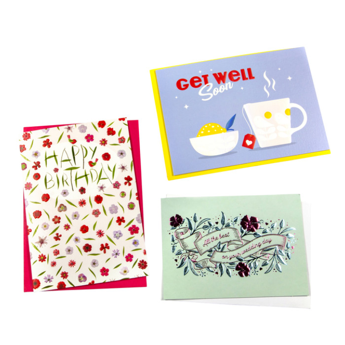 Wenskaart Paperclip navulset Engels 6 kaarten assorti