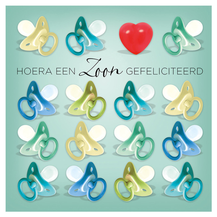 Wenskaart Paperclip navulset geboorte zoon 6 kaarten