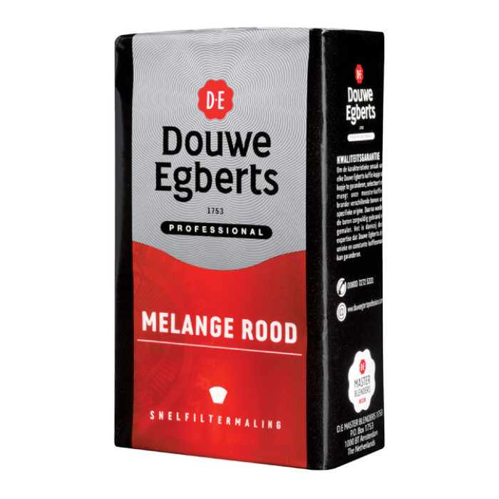 Koffie Douwe Egberts snelfiltermaling Melange Rood 250gr