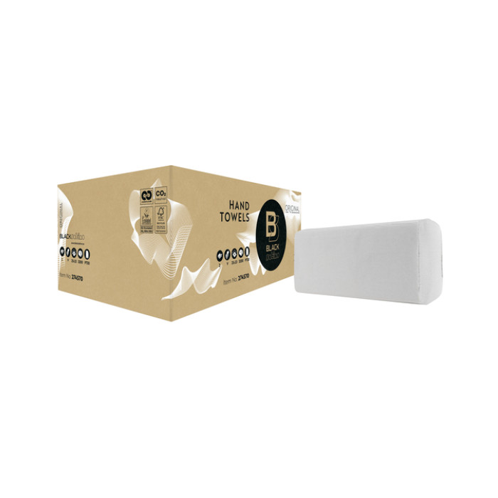 Handdoek BlackSatino PT30 Original v-vouw 2-laags 250x230mm 15x214 vel wit 274570