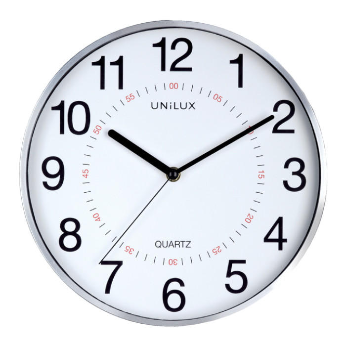 Wandklok Unilux Aria Ø 28.5cm zilvergrijs/wit