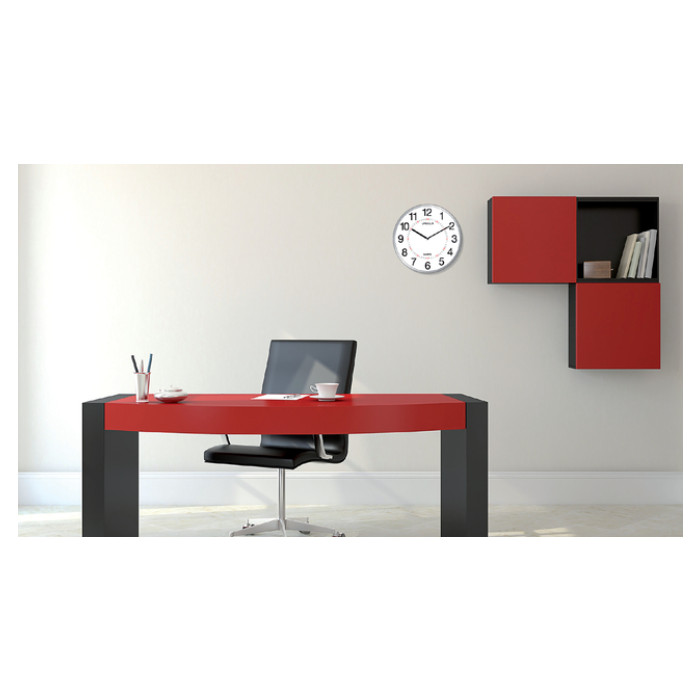 Wandklok Unilux Aria Ø 28.5cm zilvergrijs/wit