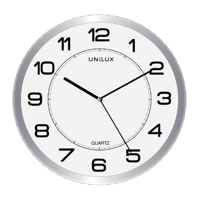 Wandklok Unilux Attraction Ø 22cm lichtgrijs/wit