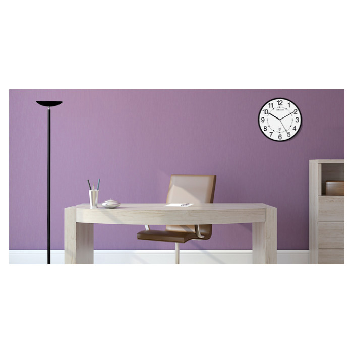 Wandklok Unilux Wave radio controlled Ø 30cm zwart/wit