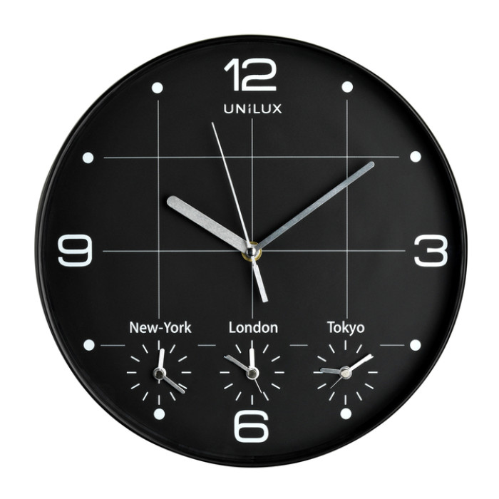 Wandklok Unilux On Time Ø 30.5cm zwart/wit