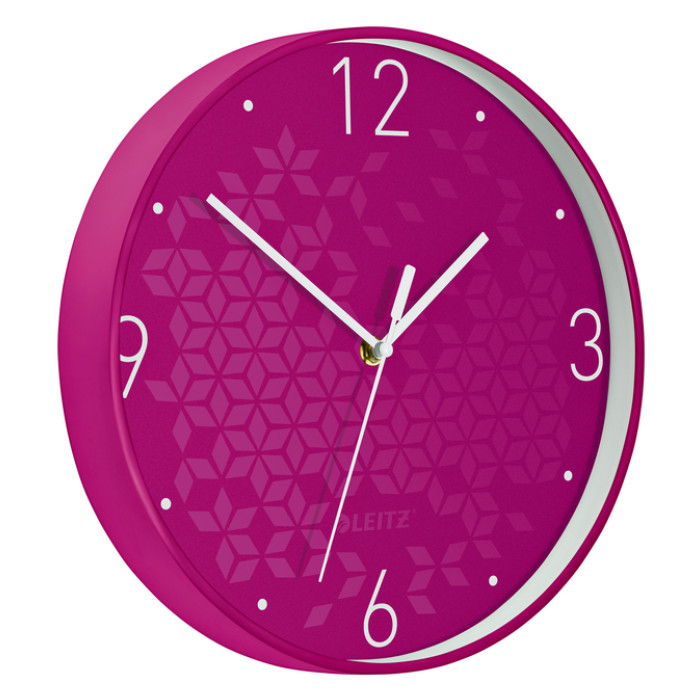 Wandklok Leitz WOW Ø29cm roze