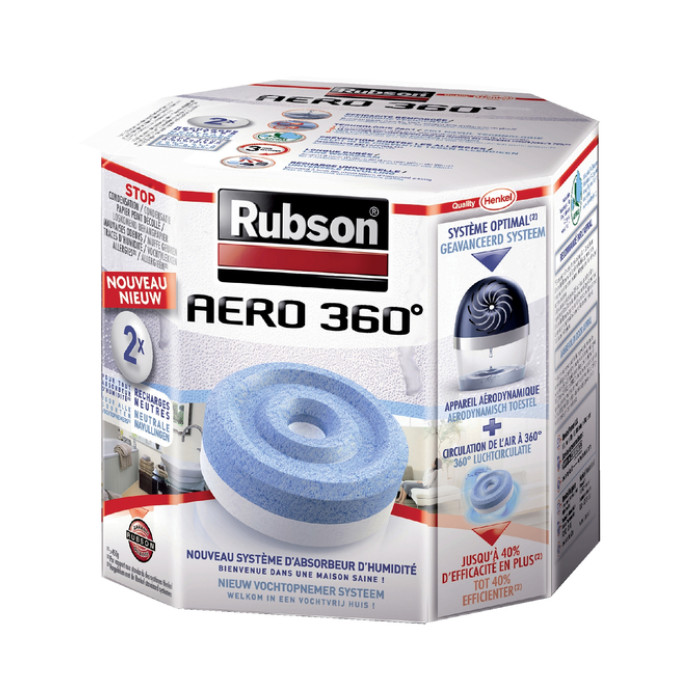 Vochtopnemer Rubson Aero 360 navulling 2 stuks