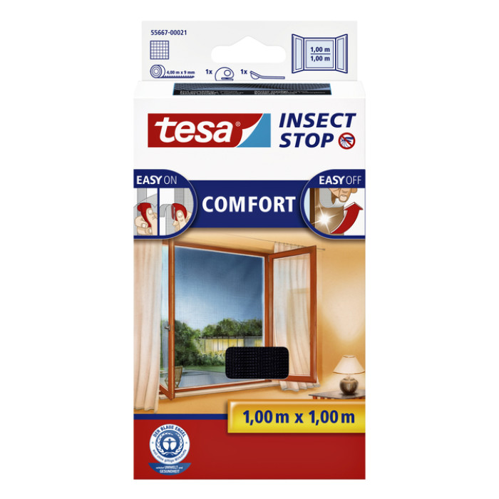 Insectenhor tesa® Insect Stop COMFORT raam 1x1m antraciet