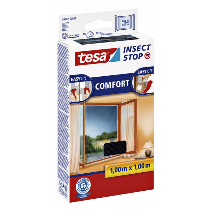 Insectenhor tesa® Insect Stop COMFORT raam 1x1m antraciet